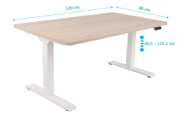 ALTO-verstellbarer Schreibtisch – Abmessungen