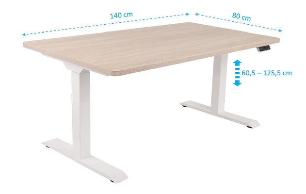 ALTO-verstellbarer Schreibtisch – Abmessungen