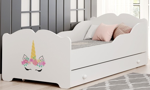 Kinderbett Anna mit Schublade weiß