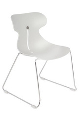 Konferenzstuhl auf Kufen MARIQUITA weiß | Moderne Wartezimmerstühle | Stapelstühle kaufen