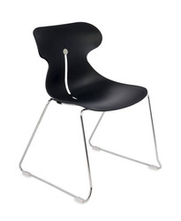 Konferenzstuhl auf Kufen MARIQUITA schwarz | Moderne Wartezimmerstühle | Stapelstühle kaufen