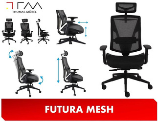 Ergonomischer Bürostuhl mit Netz bezogen - FUTURA MESH schwarz