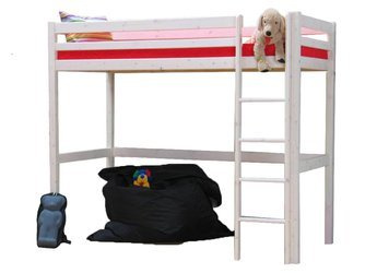 Holz Etagenbett 160x80 cm, Mezzanin TIVOLI + Leiter auf der rechten Seite montiert