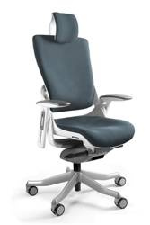 Bürostuhl mit Lordosenstütze WAU2 weiß / SLATEGREY | Ergonomischer Chefsessel | Günstige Büromöbel online