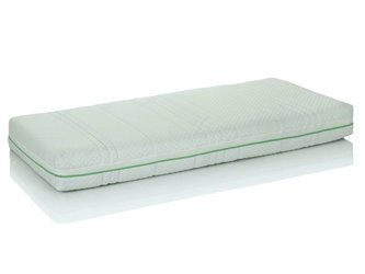 Latexmatratze 200/180 cm mittelhart H2 - Hevea FAMILY - Bezug ALOE GREEN POWER
