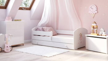 Jugendbett mit Stauraum 160x80 LUK (girl with wings)