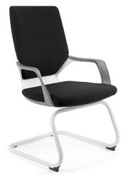 Schwarz / weiß Konferenzsessel Unique APOLLO SKID