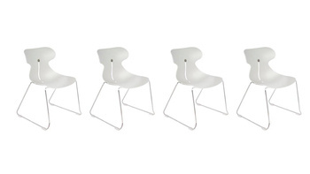 Set: 4 x Konferenzstuhl auf Kufen MARIQUITA weiß | Moderne Wartezimmerstühle | Stapelstühle kaufen