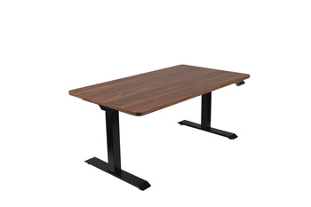 ALTO 101 black – Schreibtisch 120 x 80 cm, elektrisch verstellbar, Saleve-Walnuss-Tischplatte, schwarzes Gestell