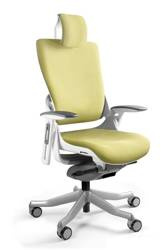 Bürostuhl mit Lordosenstütze WAU2 weiß / MUSTARD | Ergonomischer Chefsessel | Günstige Büromöbel online