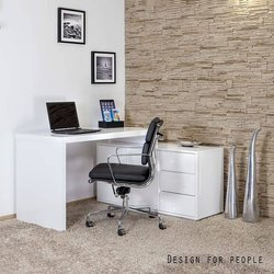 Eckschreibtisch mit Schrank TIVANO weiß