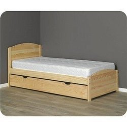 Einzelbett 190 x 80 cm aus Holz mit einer Schublade, Matratze und Lattenrost FORTUNA