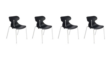 Set: 4 x Konferenzstuhl auf Beinen MARIQUITA schwarz | Moderne Wartezimmerstühle | Stapelstühle kaufen