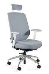 Ergonomischer Bürostuhl Unique HERO - weiß Kunststoffkonstruktion, Stoffpolsterung GREY