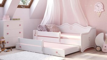 Jugendbett für zwei Mädchen EMMA II weiß + rosa. Möbel für Mädchen Kinderzimmer günstig kaufen!
