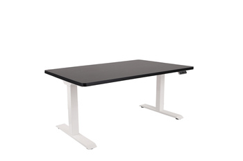 ALTO 101 white – Schreibtisch 120 x 80 cm, elektrisch verstellbar, schwarzes Tischplatte, weiß Gestell