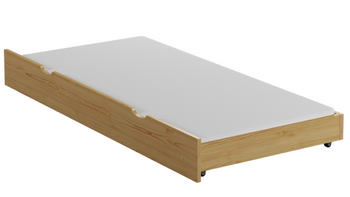 Schublade unter dem Bett mit Schlaffunktion, Kiefernfarbe, empfohlen für ein Bett 160x80 cm + Lattenrost + Schaumstoffmatratze 150x80 cm