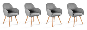 SET: 4 x Konferenzstuhl LINE - graue Farbe