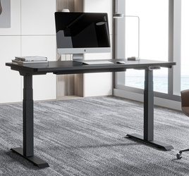 ALTO 101 black – Schreibtisch 120 x 80 cm, elektrisch verstellbar, schwarze Tischplatte, schwarzes Gestell