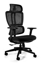DEAL ergonomischer Drehstuhl mit Netzrückenlehne und stoffgepolstertem Sitz (schwarze Farbe)