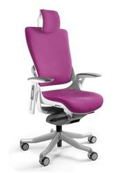 Bürostuhl mit Lordosenstütze WAU2 weiß / MAGENTA | Ergonomischer Chefsessel | Günstige Büromöbel online