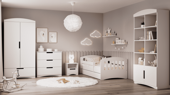 Möbelset für Kinder und Jugendliche CLASSIC: Bett + Schreibtisch + Kommode + Kleiderschrank + Bücherregal
