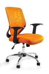 Ergonomischer Bürostuhl mit Netzrückenlehne Unique MOBI - ORANGE