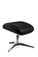 Drehbarer Fußhocker mit schwarzem Ledersitzbezug