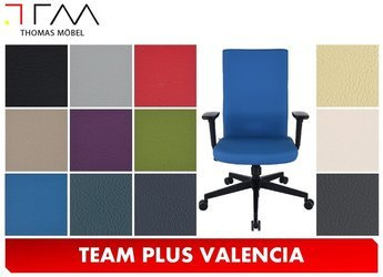 Bürostuhl mit Öko-Leder gepolstert - Team Plus schwarz