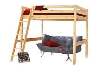 Holz Etagenbett 160x80 cm, Mezzanin CAPRI + Leiter auf der linken Seite montiert