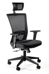 Ergonic ergonomischer Bürostuhl Schwarz mit Höhenverstellung des Sitzes und gepolsterter Rückenlehne aus Netz und Stoff (schwarze Farbe)