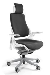 Bürostuhl ergonomisch Unique WAU weiß Konstruktion / BLACK Stoffpolsterung | Günstige Büromöbel online kaufen