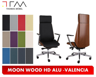 Bürostuhl MOON WOOD HD ALU, Polsterung VALENCIA