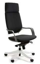 Bürosessel mit verstellbarer Sitzhöhe Unique APOLLO - Konstruktion weißes Material, Polsterung BLACK Stoff