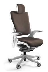 Bürostuhl mit Lordosenstütze WAU2 weiß / TAUPE | Ergonomischer Chefsessel | Günstige Büromöbel online