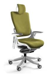 Bürostuhl mit Lordosenstütze WAU2 weiß / OLIVE | Ergonomischer Chefsessel | Günstige Büromöbel online