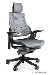 Unique Wau Bürosessel graues Elastomer, schwarze Konstruktion